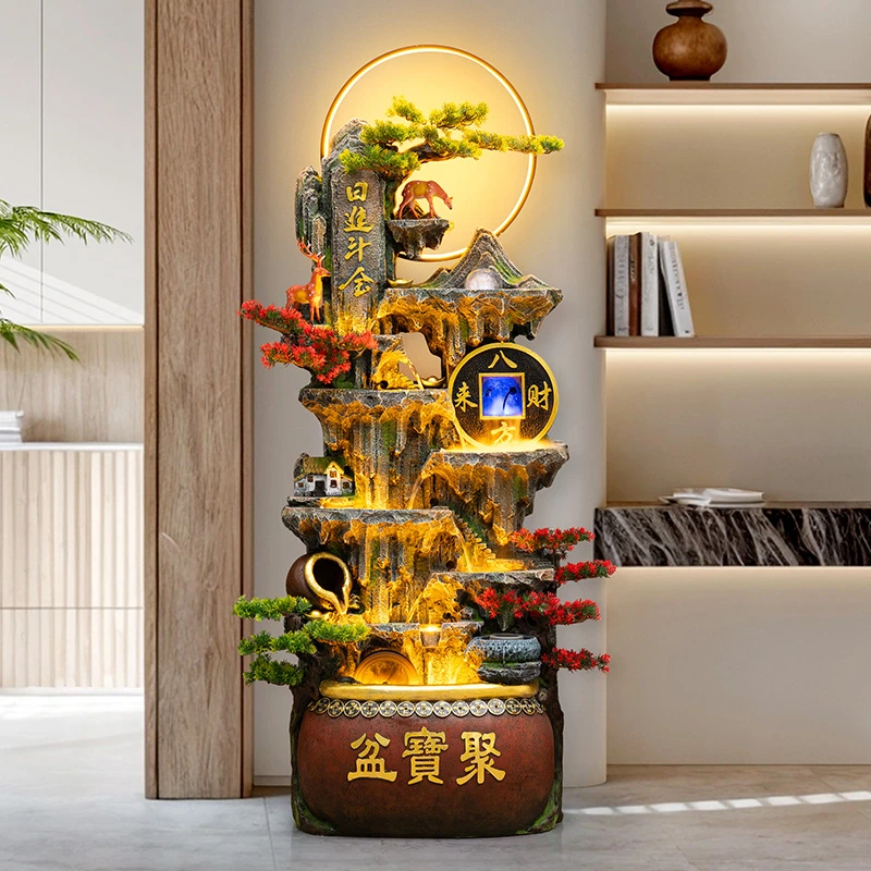 假山流水喷泉水景客厅阳台办公室庭院循环流水生财摆件物件循环水