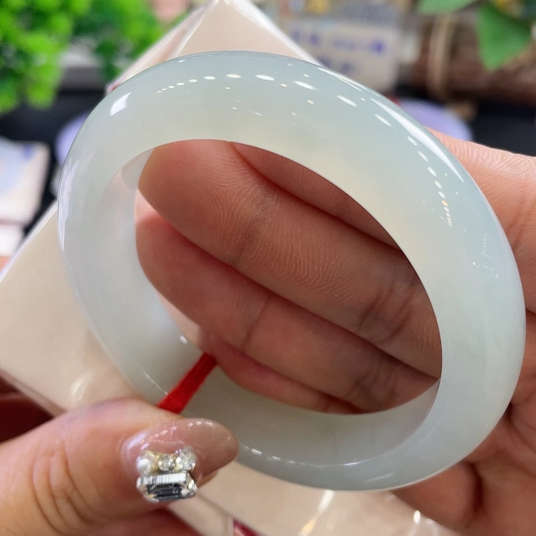 未镶嵌手镯翡翠54圈芙蓉底种老肉细9号