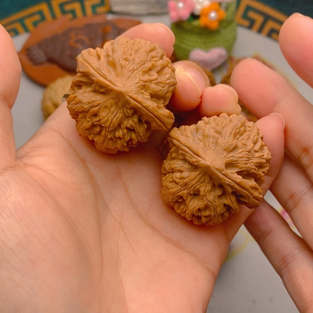 把件文玩核桃37牡丹纹