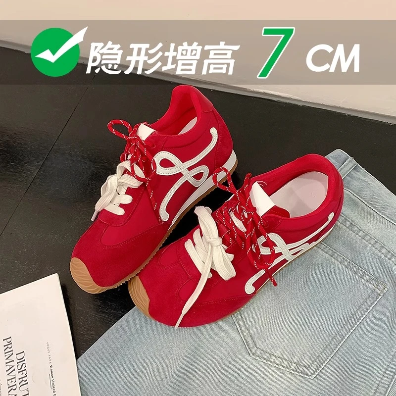 自留款7cm内增高德训鞋女2025夏新款阿甘鞋子爆款百搭运动休闲鞋