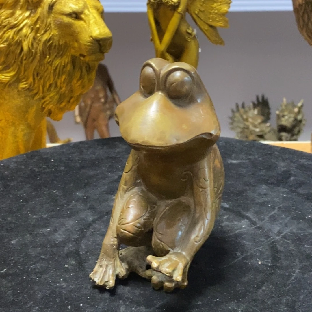 黄铜材质，小青蛙摆件