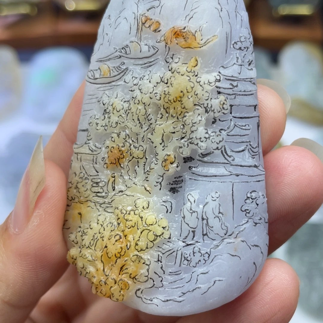 周****定制翡翠未镶嵌山水