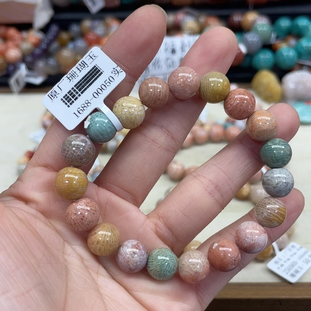 未镶嵌手串硅化珊瑚（珊瑚玉）T***y541