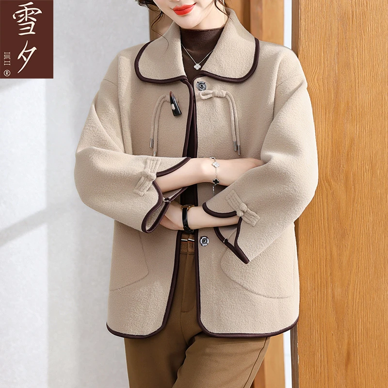 妈妈春秋2025新款水貂绒气质外套中老年女装时尚洋气毛呢上衣服厚