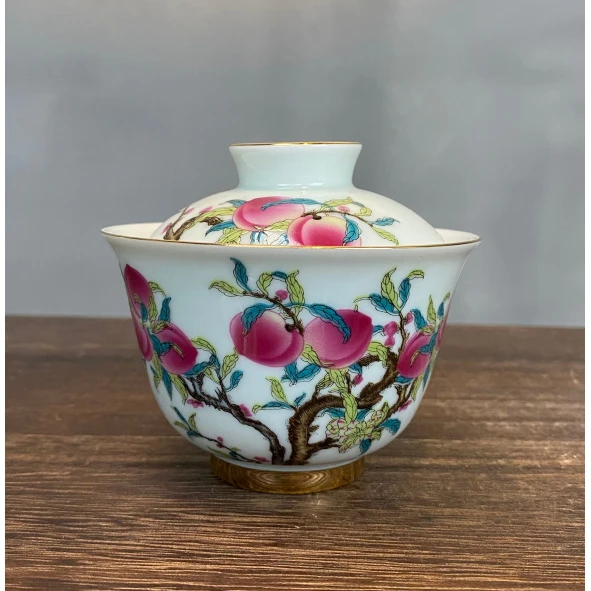 【非遗茶空间】梅兰坊 九桃二才盖碗 MLF-0006