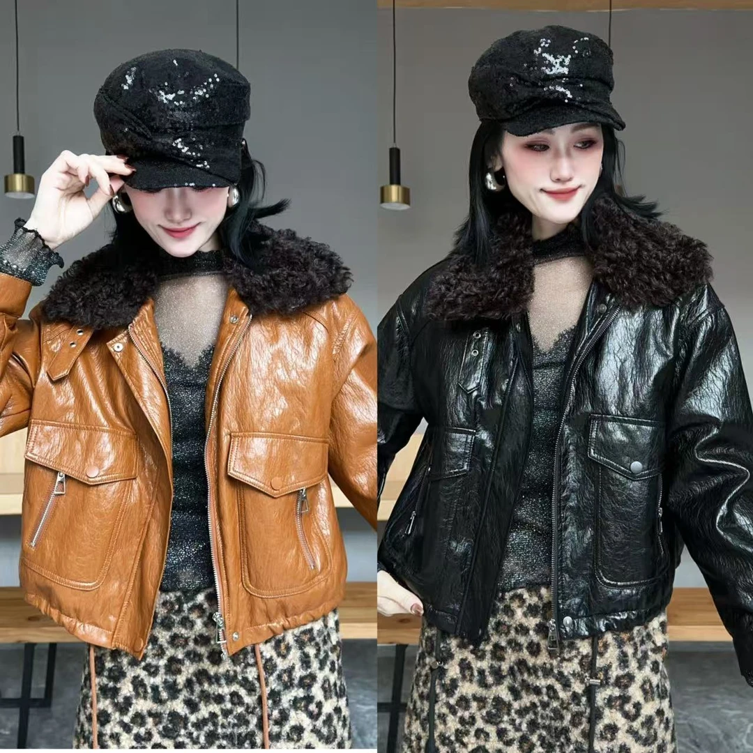 【YJ·原创】2026冬季新款宽松百搭显瘦加厚毛领小款外套女 YY3950