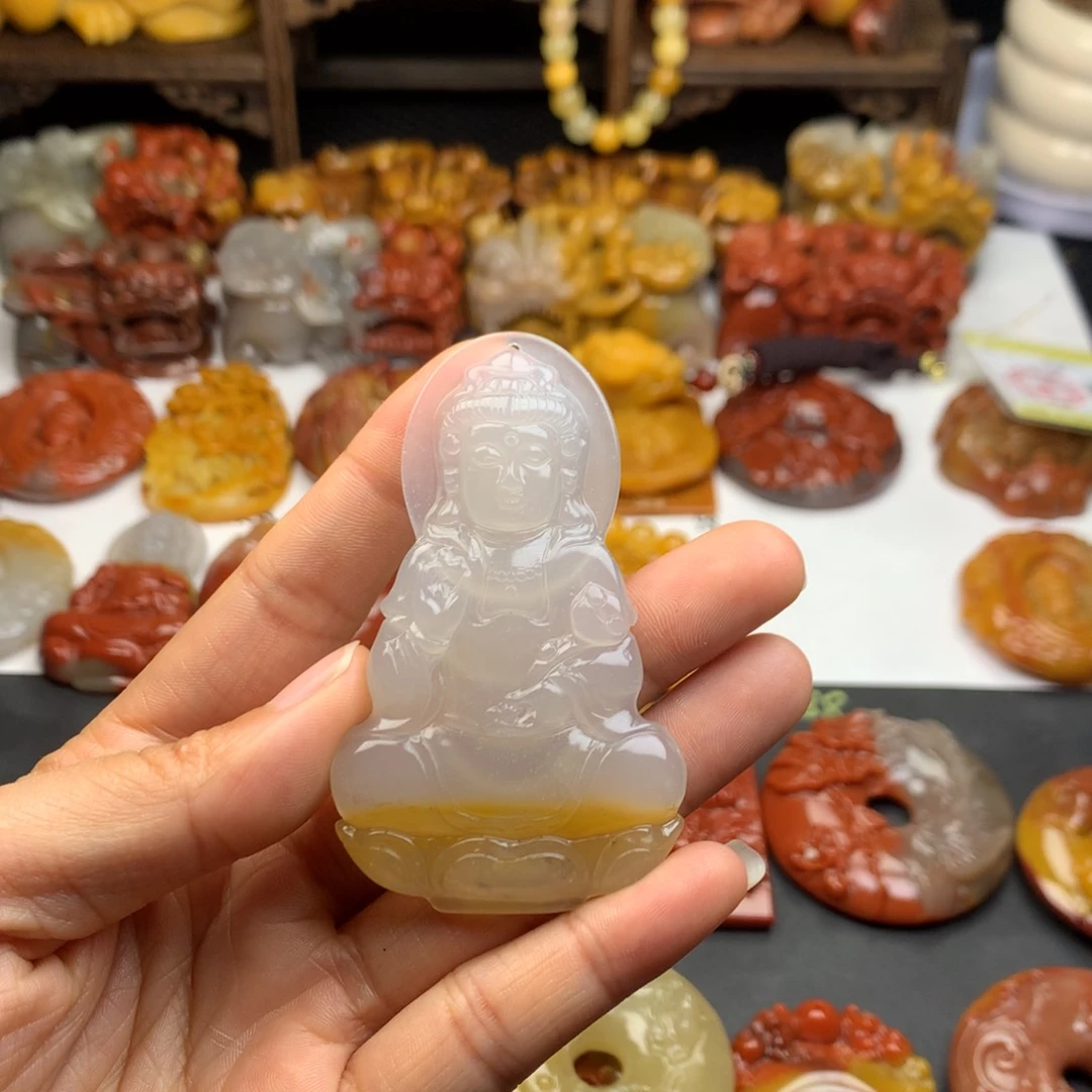石英质玉（黄龙玉）挂件未镶嵌