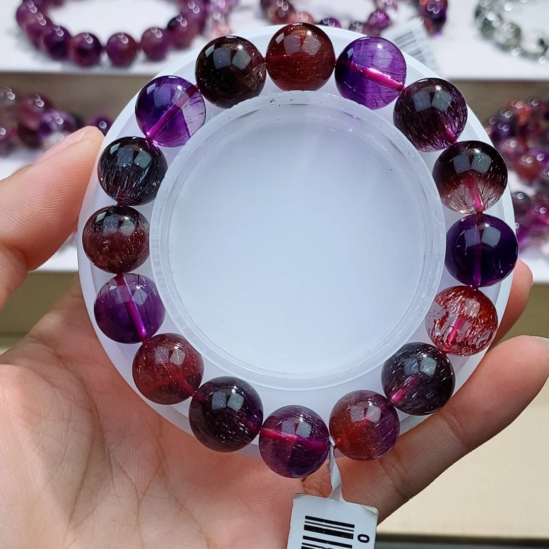 未镶嵌手链水晶黑加仑超七12+