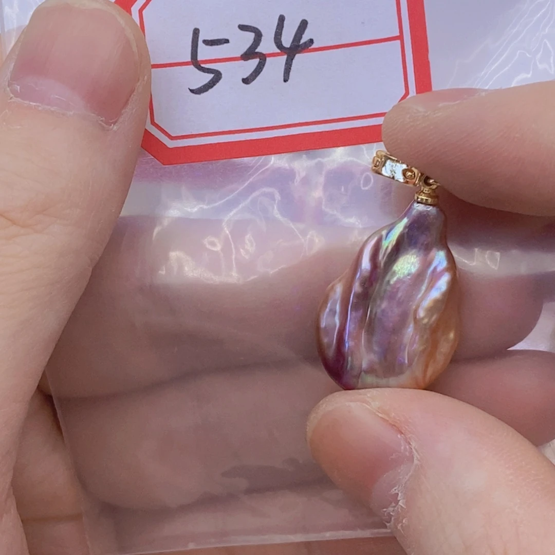 淡水珍珠银S925镶嵌吊坠(赠链)