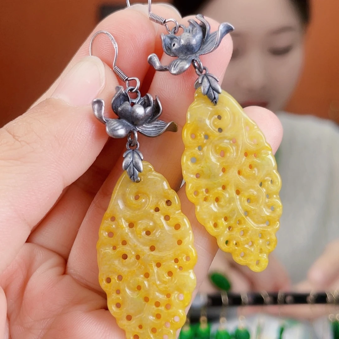 翡翠未镶嵌耳饰饰品