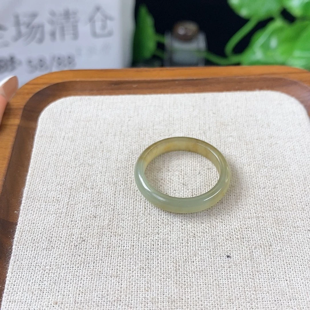 和田玉戒指未镶嵌B31大直径圆条21.2不退换