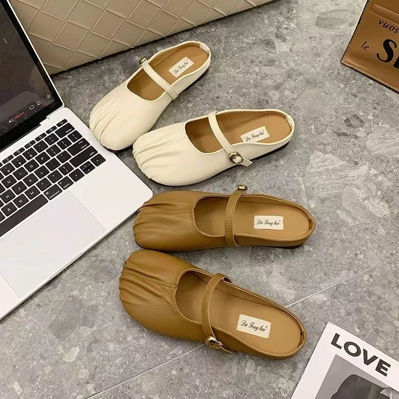 一脚蹬拖鞋春夏新款软底软面配裙舒适轻便豆豆拖鞋   ZB-888-1