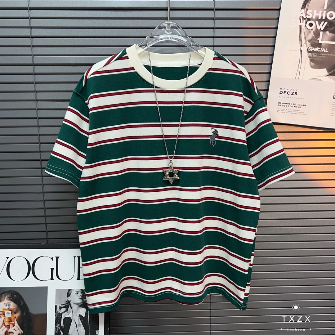 TX-25SDY25夏季新款中大童亲子韩版复古刺绣时尚短袖T恤