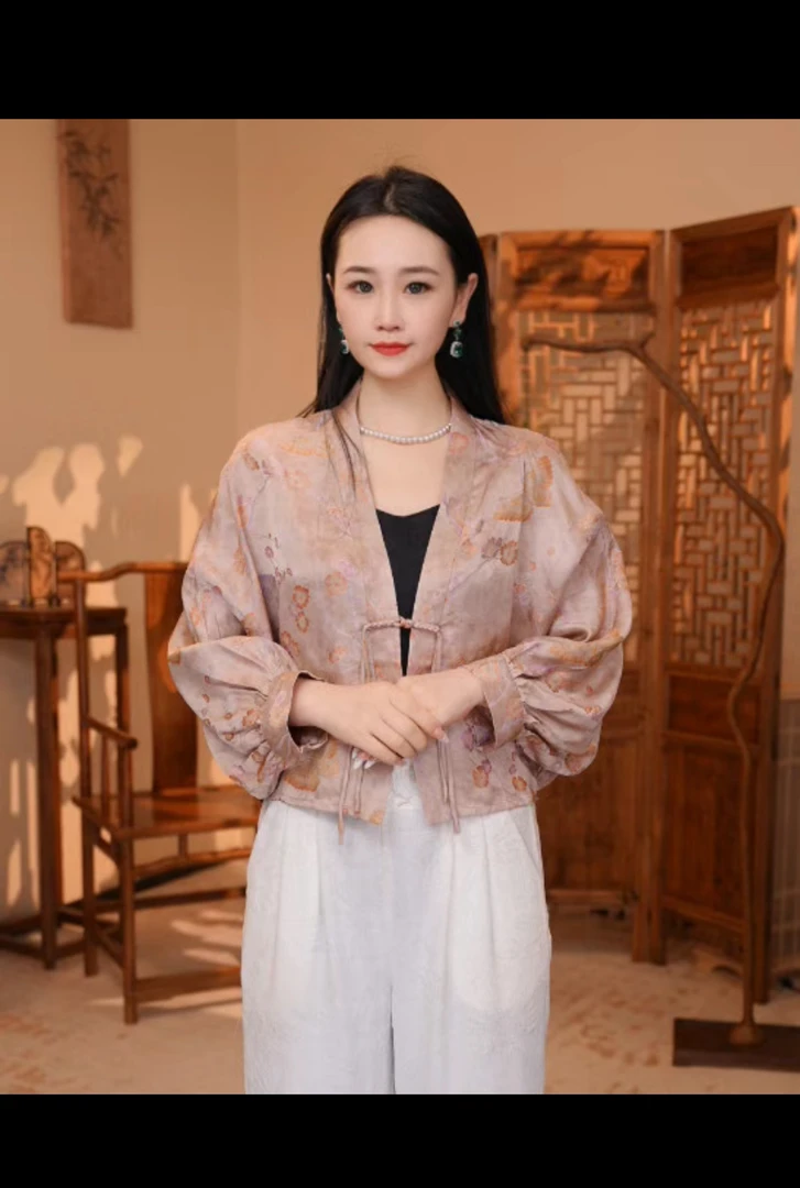 8903新款蝙蝠开衫双面穿女装国风外套