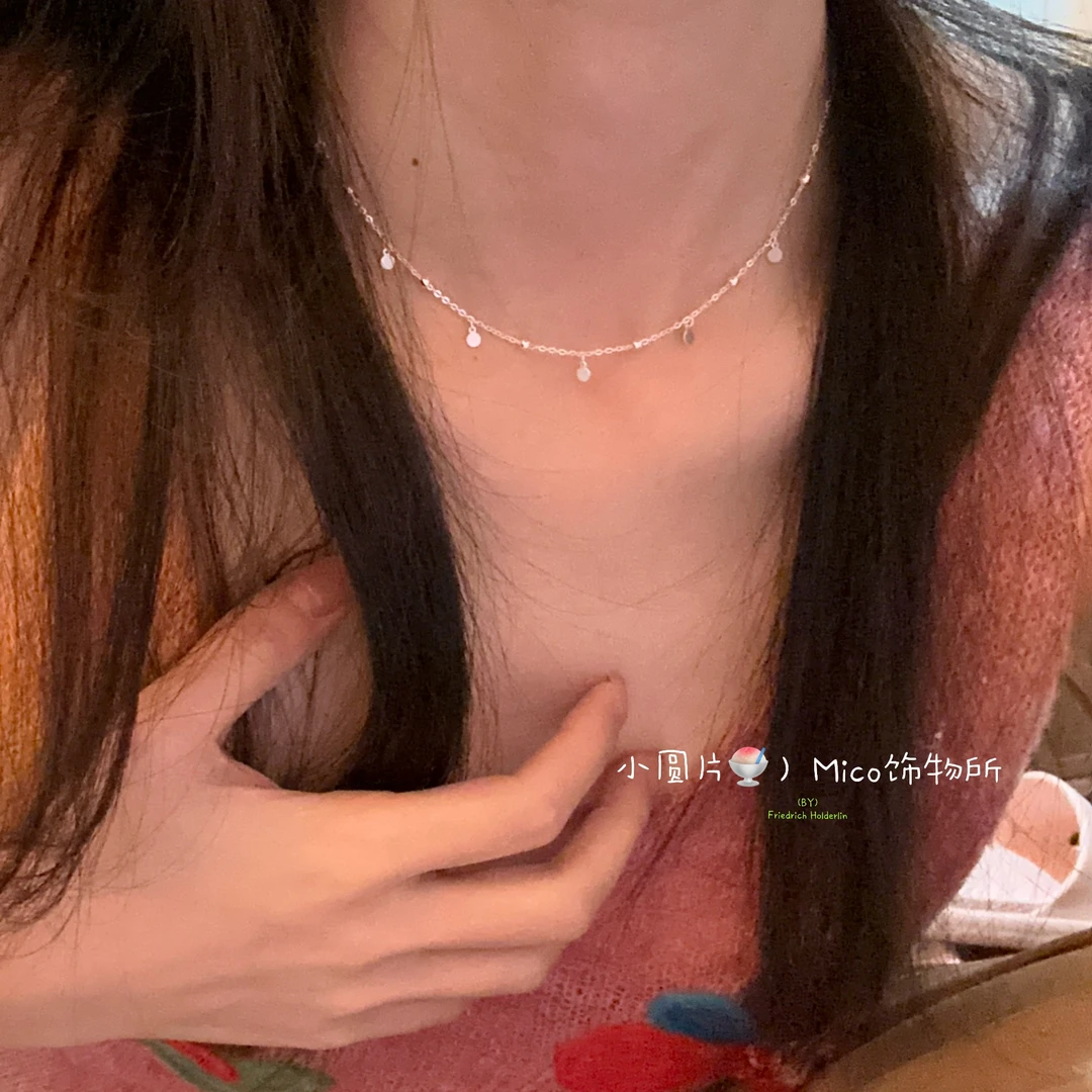 铜合金项链 【小圆片】小众设计感镀银项链