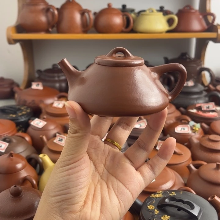 茶壶紫砂100cc朱泥半手