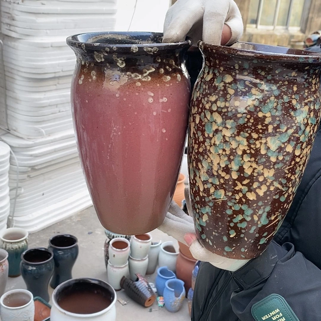 紫砂花盆瑕疵口15高25瑕疵