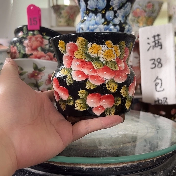 景德镇手绘花盆满38包邮偏远地区除外