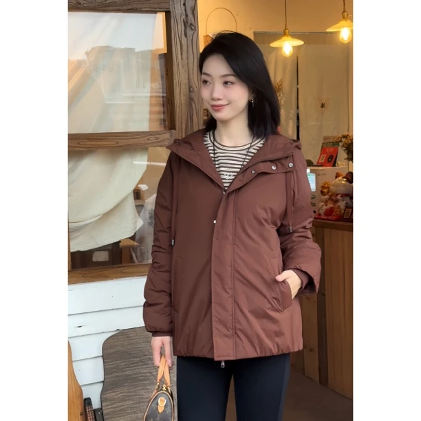 GIRDEAR/哥弟「摩卡慕斯」秋冬保暖百新雪丽连帽棉服外套女140052