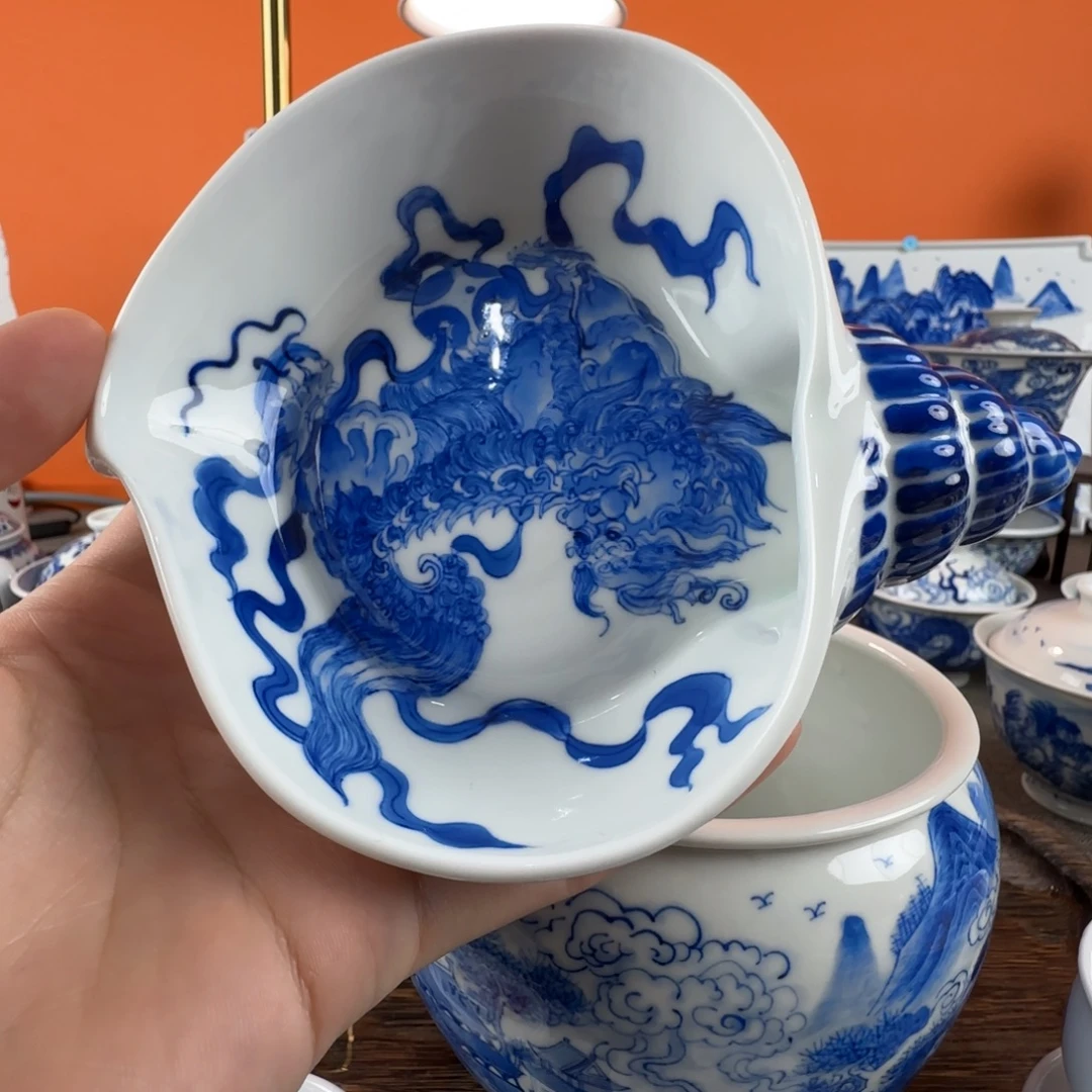 二***龙瓷片景德镇手绘青花瓷器380