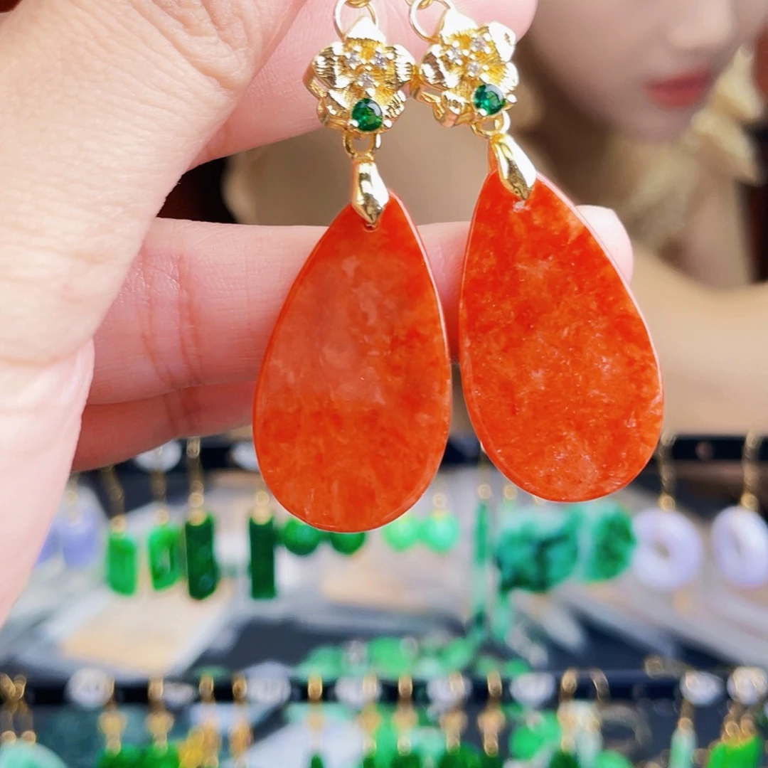 翡翠未镶嵌耳饰饰品