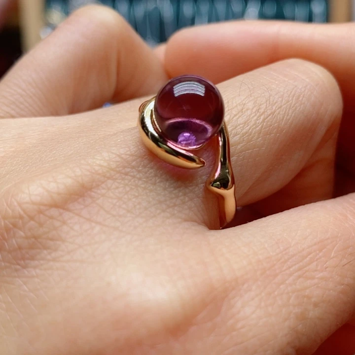 银S925镶嵌戒指水晶天然水晶戒指