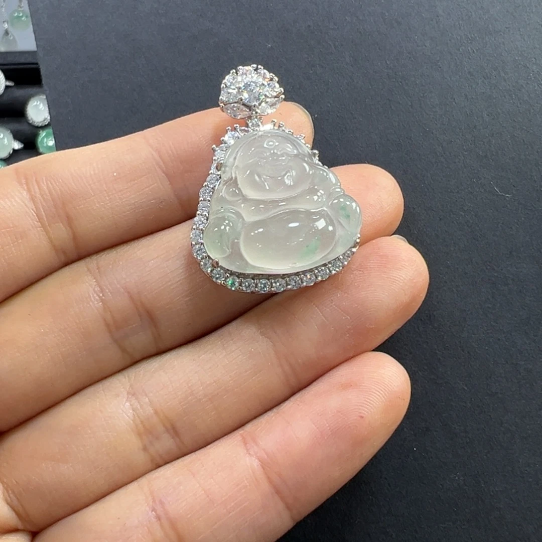 石英质玉银S925镶嵌颈饰