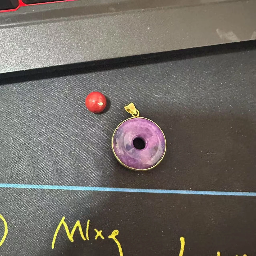 含辰砂工艺品【繁花珠宝甄选】含辰砂工艺品平安扣吊坠HX70023