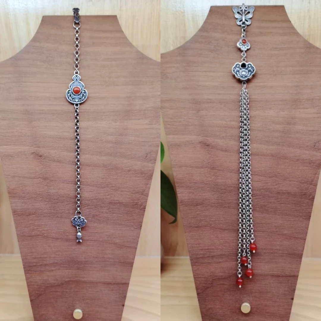 925银银制品 925银压襟挂件女复古做旧民族风个性气质多款可选