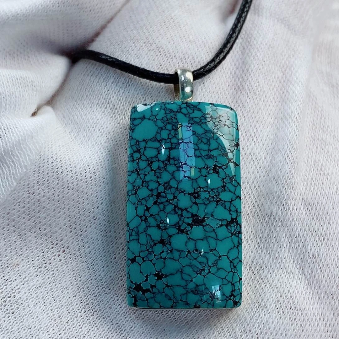 绿松石银S925镶嵌原矿无优化