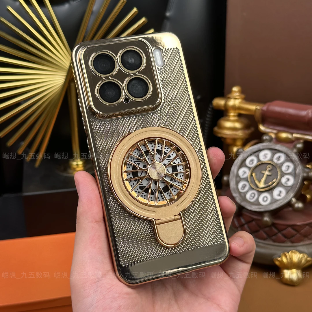 【五金支架+自带镜头膜】适用小米15Pro电镀散热防摔支架全包壳