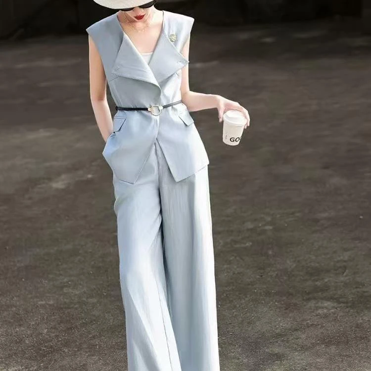 【套装】夏季高档两件套设计感时装女装服装9494-1[LYBF]J