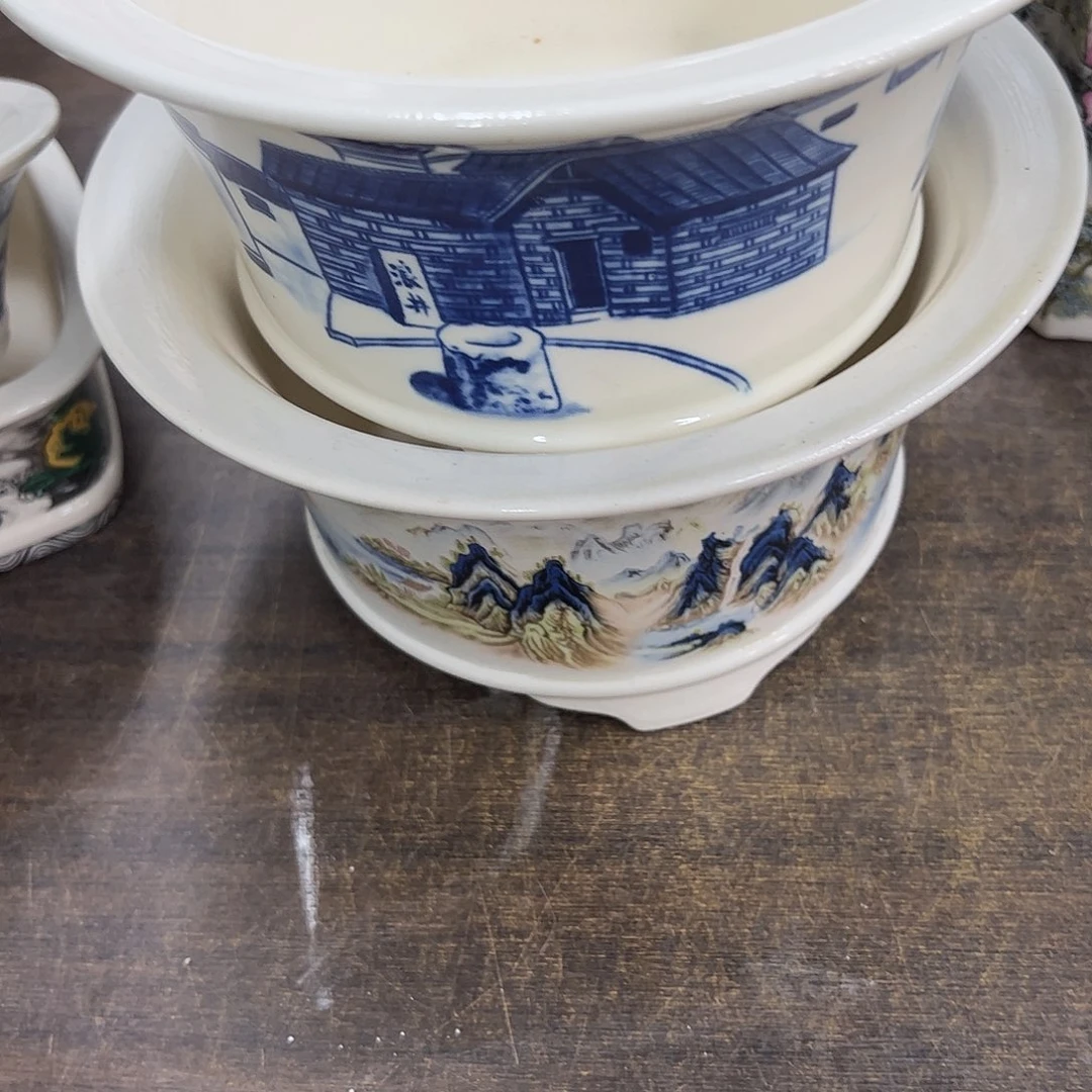 紫砂花盆风**静818号瑕疵2个19.5/10cm