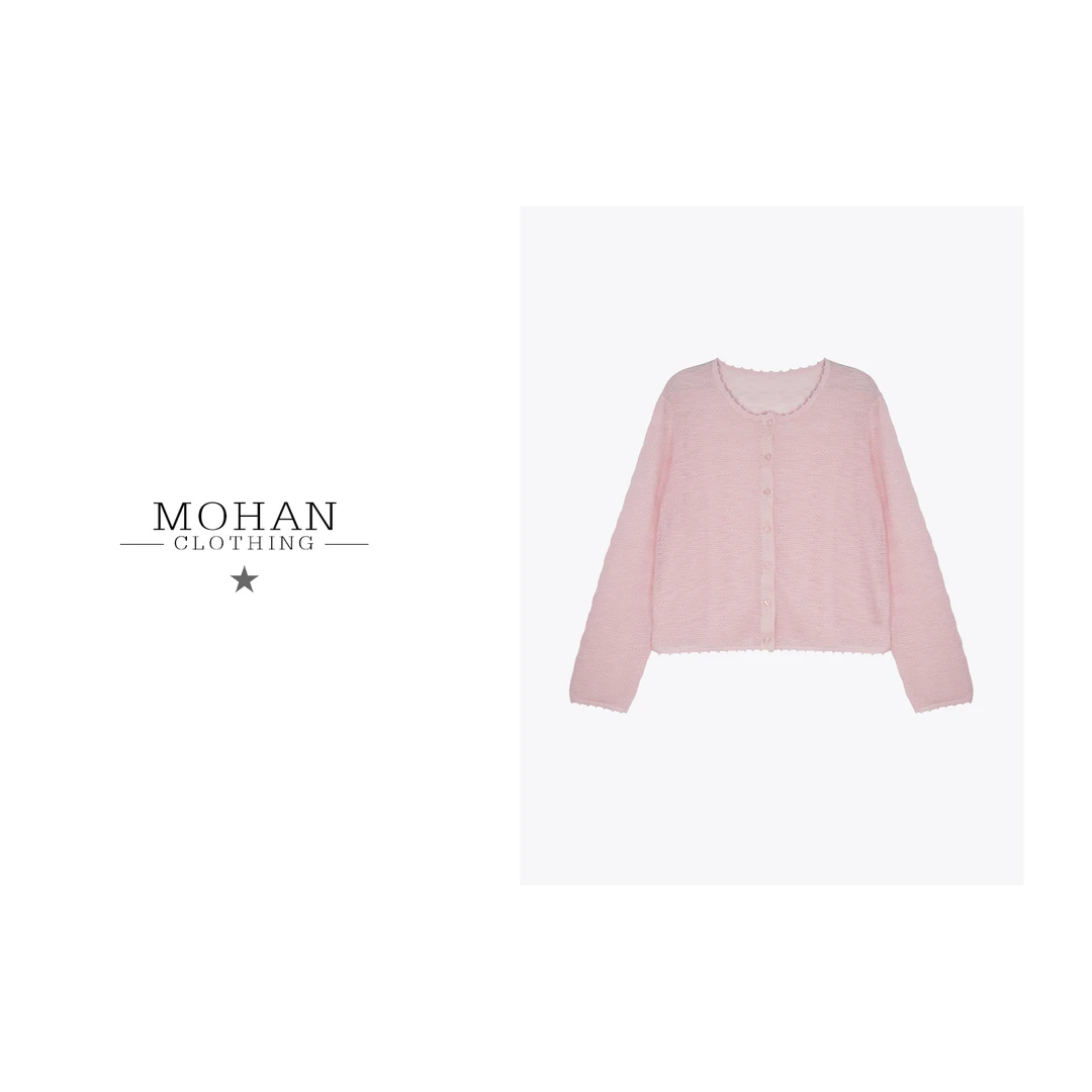 CLOTHING/墨含高奢时尚针织韩系气质简约百搭修身显瘦上衣LW5090