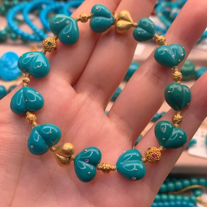 绿松石18K金镶嵌配饰