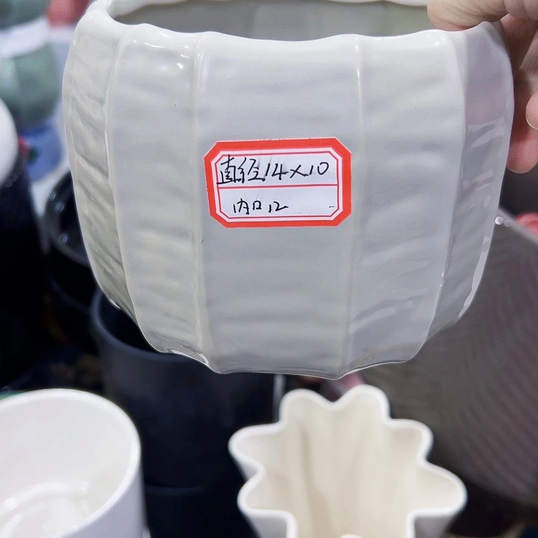 有孔外贸尾单陶瓷花盆凑单10米包邮