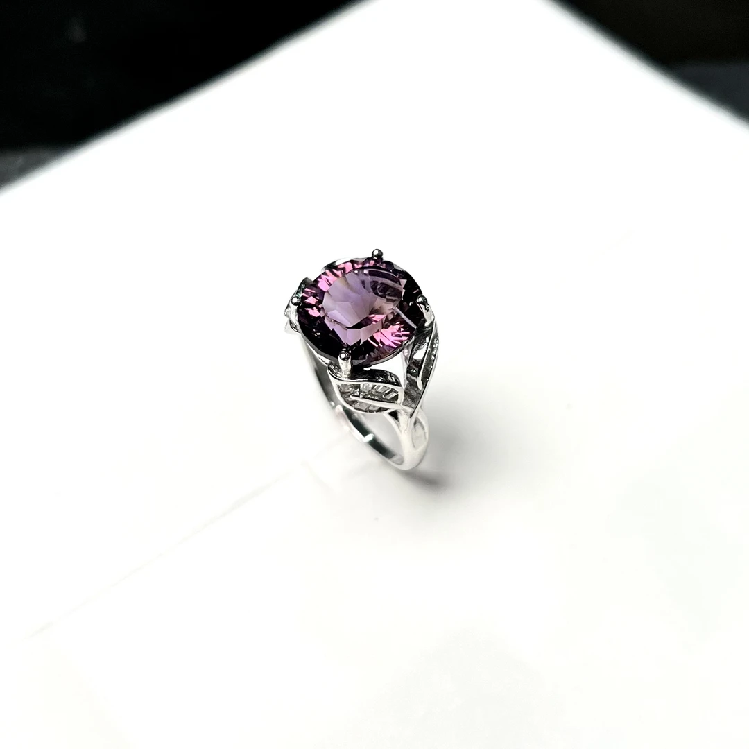 s925千禧切紫水晶豪镶戒指 KT24080638