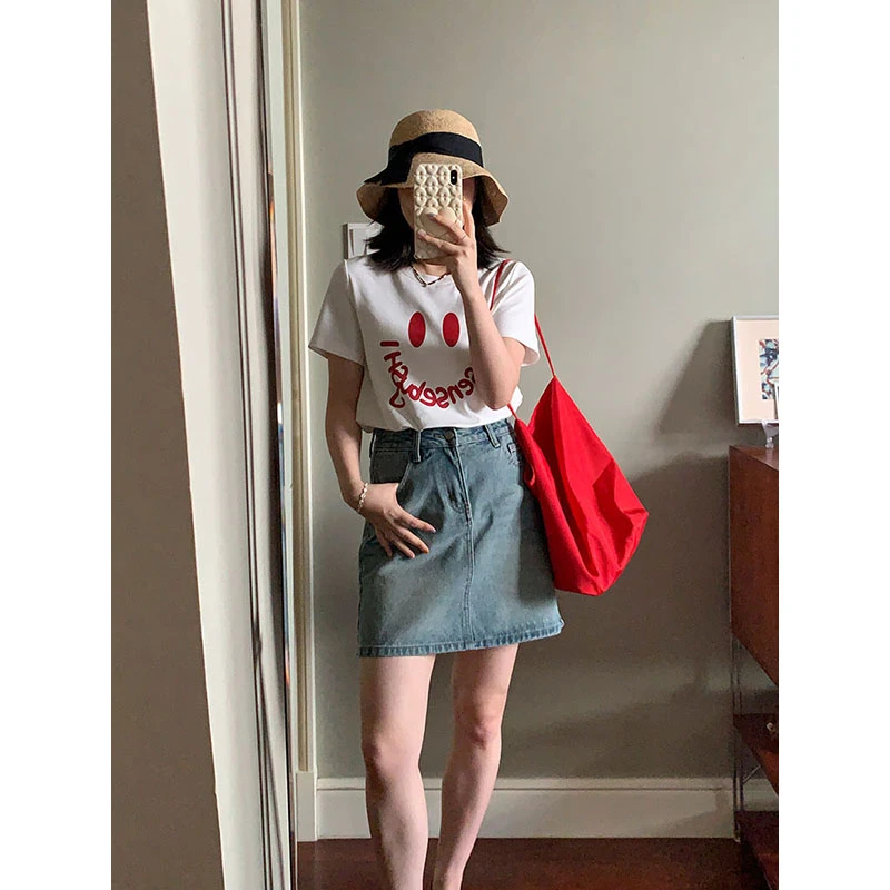 【现货清仓】花总吖【东海岸】重工休闲牛仔短裙+短裤里衬R425X06439