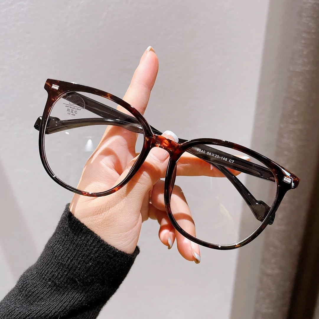 【8540】豹纹超轻圆框眼镜女近视可配度数韩版大框显瘦素颜神器