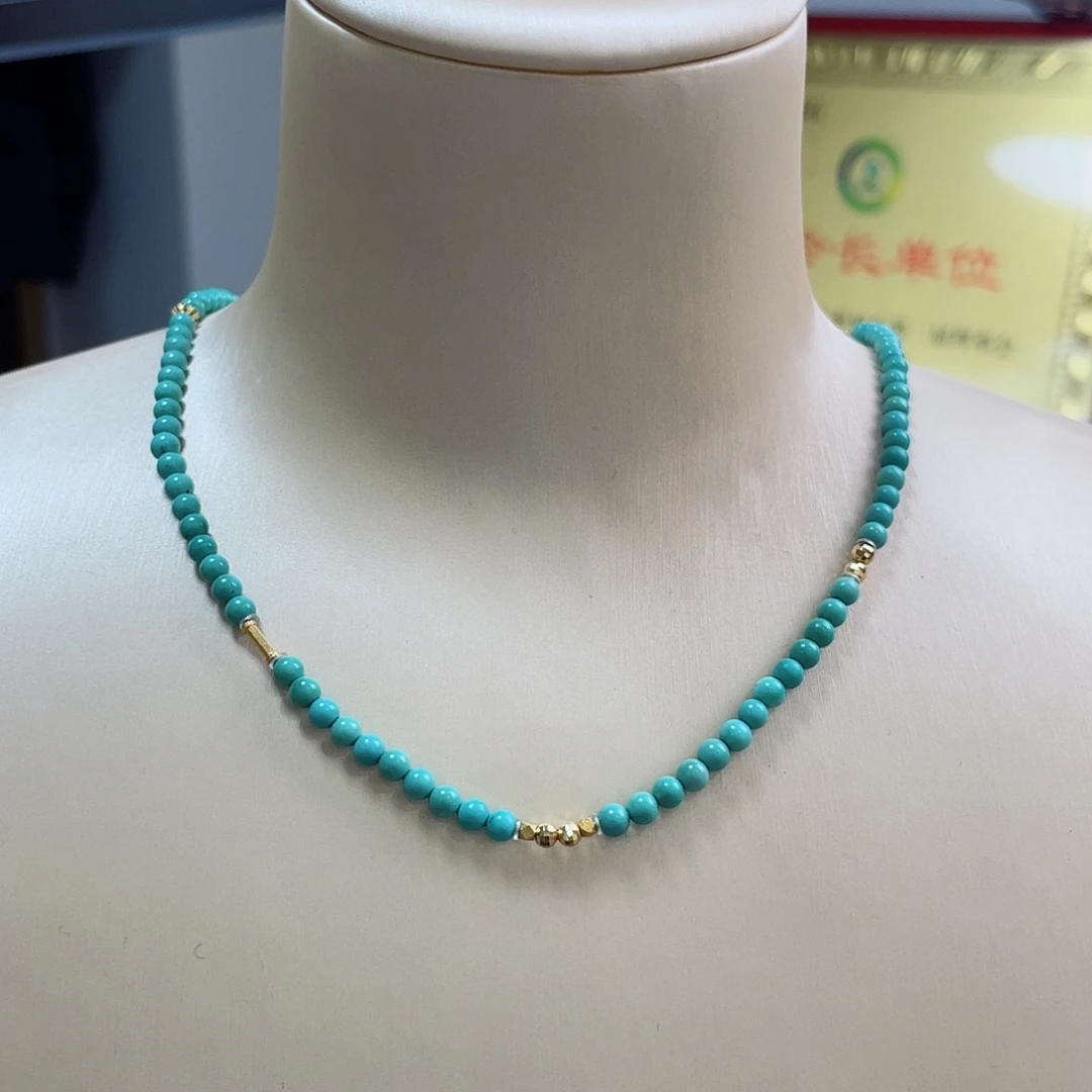 绿松石珠宝奇石18K金镶嵌