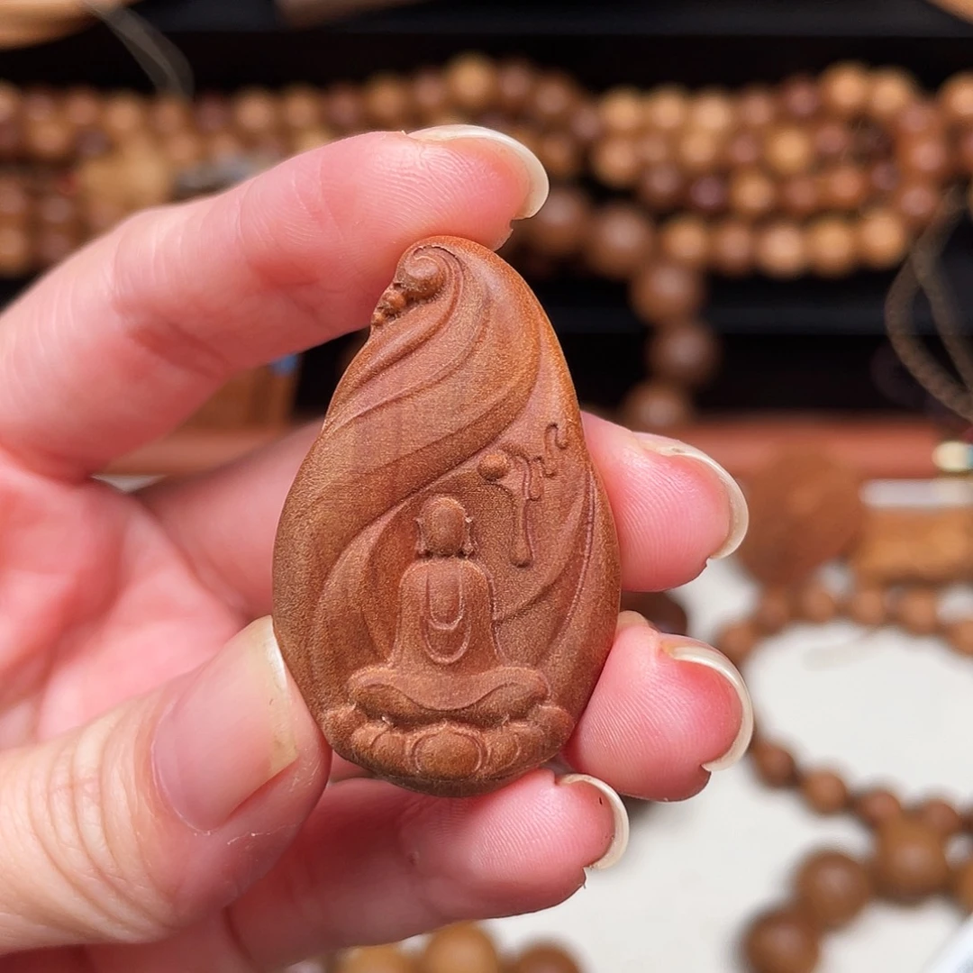 檀香木手串/手链老山檀香4公分无相吊坠