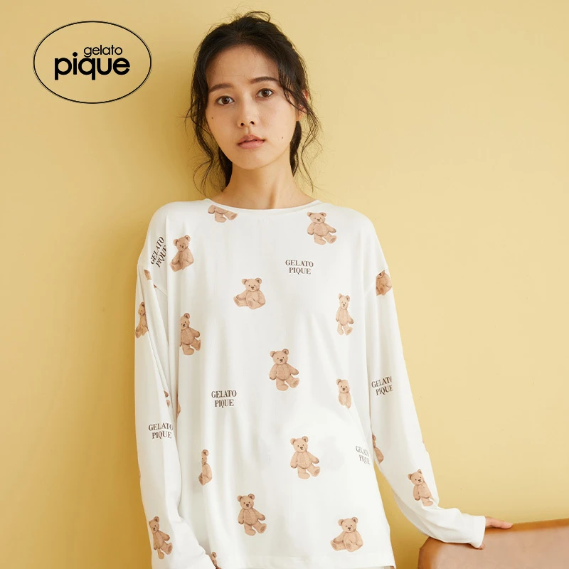 gelato pique25秋冬新品女上衣三色动物印花家居服PWCT254370