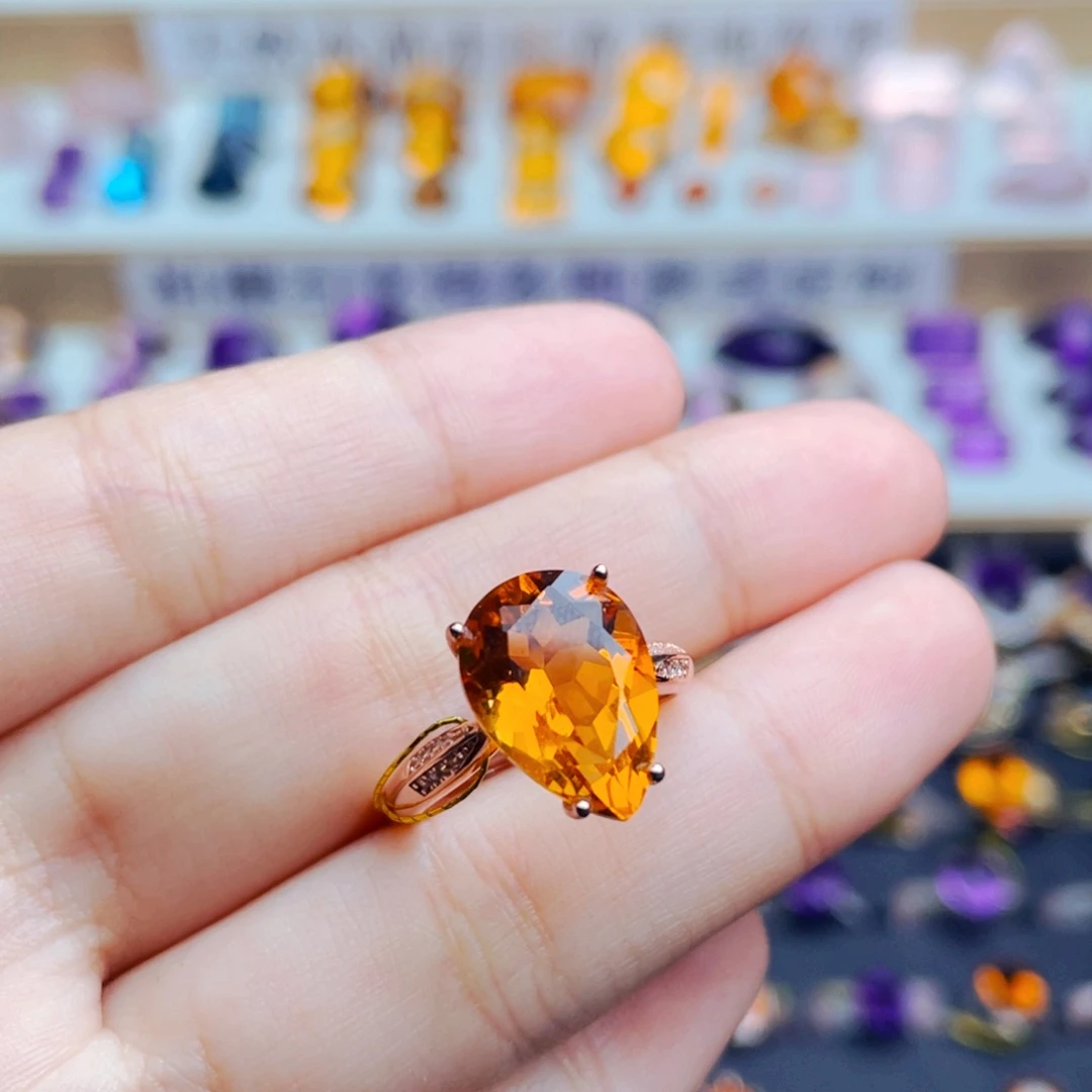 银S925镶嵌水晶珠宝半成品天然保真