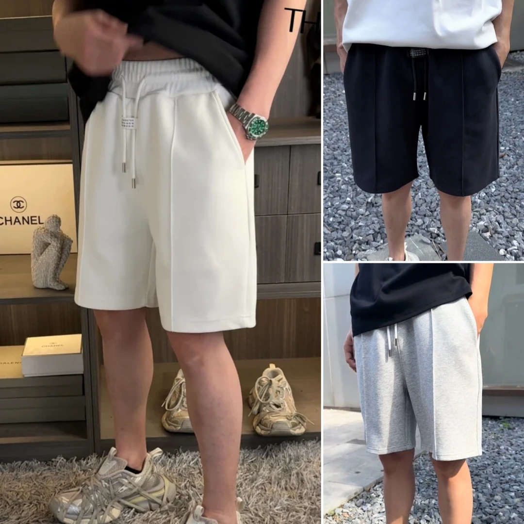 [三纱混纺]夏季新贵休闲时尚百搭潮流棉感短裤中裤男款宽松五分裤