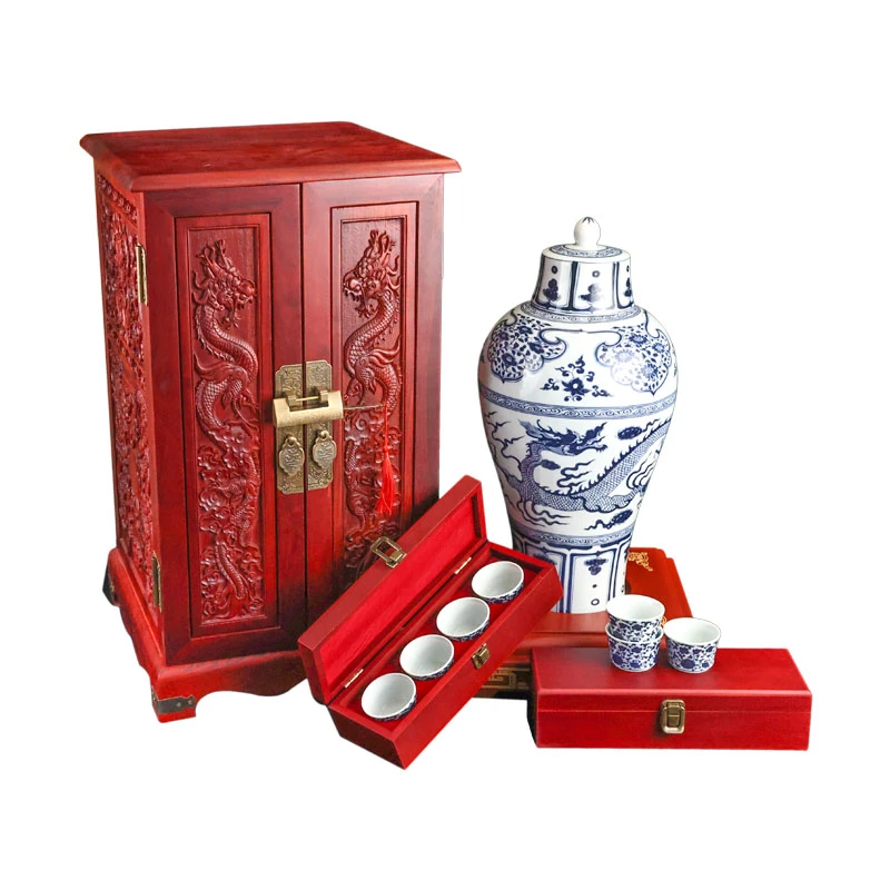 筑春元青花龙坛御品限量收藏摆柜 酱香型白酒53度7.5L
