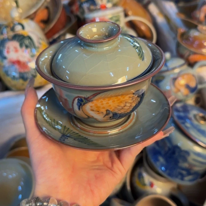瓷片手工手绘细微不一样