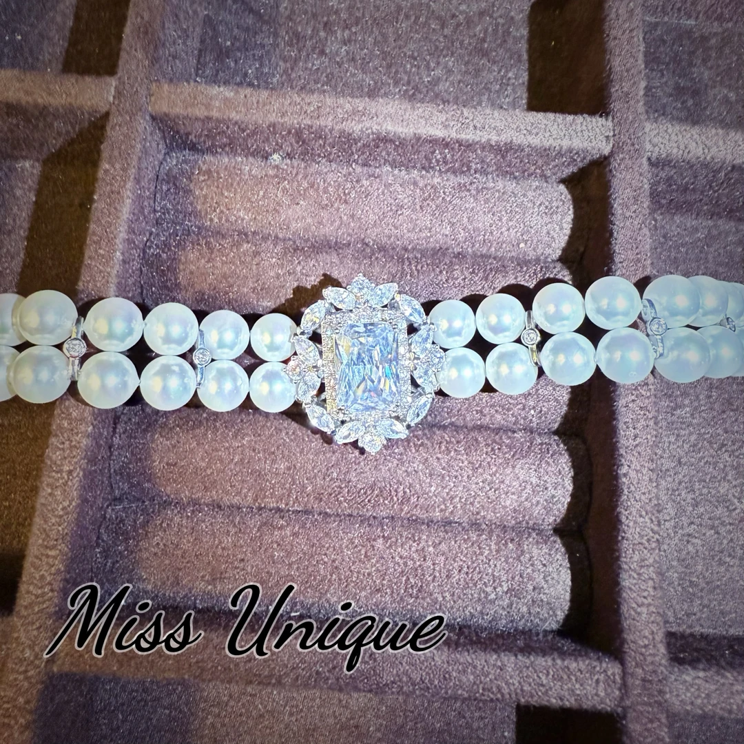 D5202双层珠珠白方糖手链