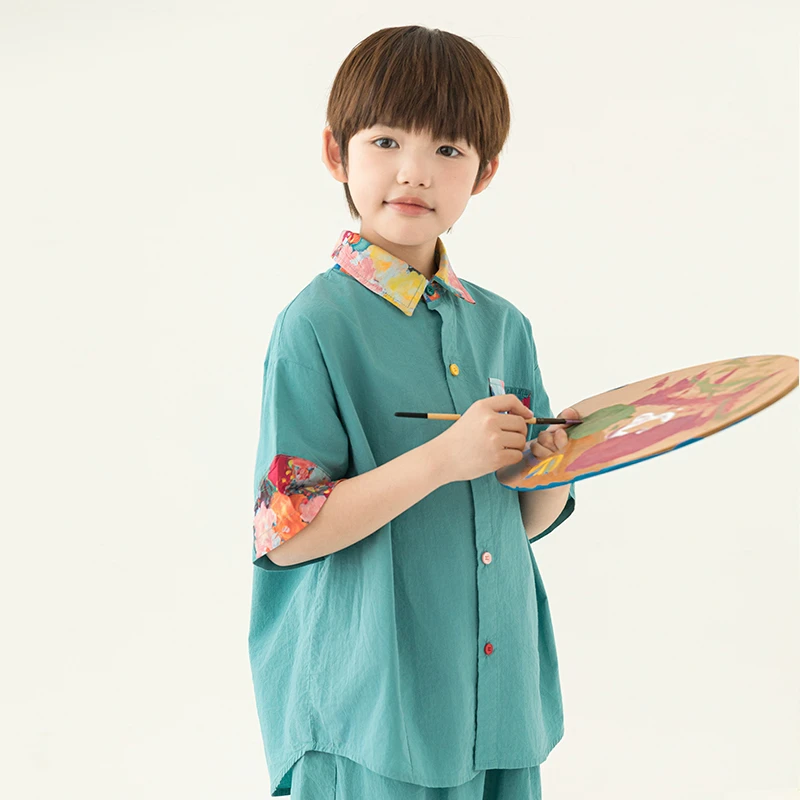 【套装四】oddtails儿童男童休闲宝宝夏季薄T恤衬衫QG2644