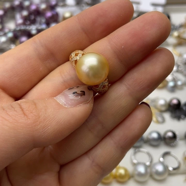 海水珍珠戒指银S925镶嵌