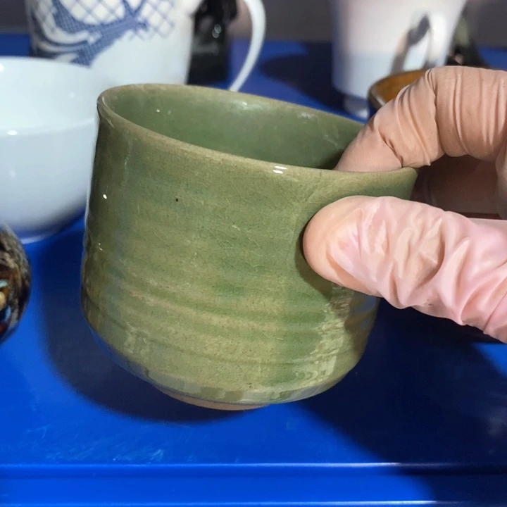 瓷片五厂绿釉罗汉杯